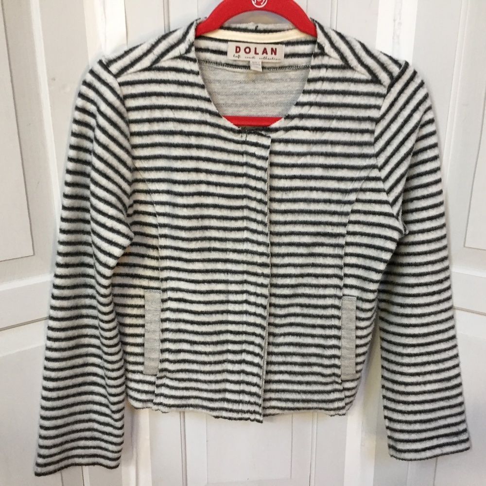 Dolan Gray & White Striped Zip Jacket - Picture 2 of 15